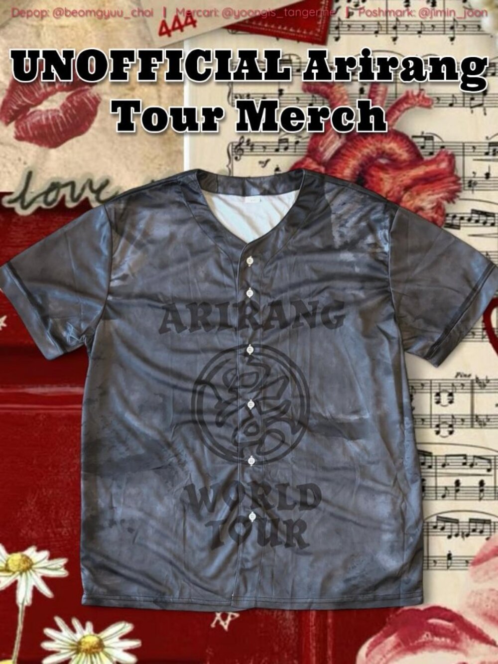 BTS Arirang World Tour Jungkook jersey unisex PLEASE READ FIRST IMAGE CAREFULLY
